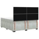 vidaXL Boxspring ágy matraccal Világosszürke 200 x 200 cm Bársony