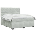 vidaXL Boxspring ágy matraccal Világosszürke 200 x 200 cm Bársony