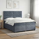 vidaXL Boxspring ágy matraccal Sötétszürke 200 x 200 cm Bársony