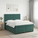 vidaXL Boxspring ágy matraccal Sötétzöld 200 x 200 cm Bársony