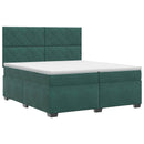 vidaXL Boxspring ágy matraccal Sötétzöld 200 x 200 cm Bársony