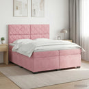 vidaXL Boxspring ágy matraccal Rózsaszín 200 x 200 cm Bársony