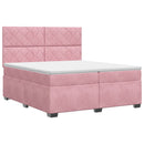 vidaXL Boxspring ágy matraccal Rózsaszín 200 x 200 cm Bársony