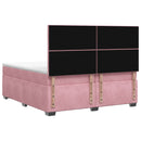 vidaXL Boxspring ágy matraccal Rózsaszín 200 x 200 cm Bársony