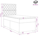 vidaXL Boxspring ágy matraccal Sötétszürke Egyszemélyes Bársony