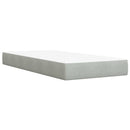 vidaXL Boxspring ágy matraccal Világosszürke Egyszemélyes Bársony