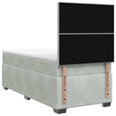 vidaXL Boxspring ágy matraccal Világosszürke Egyszemélyes Bársony