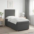 vidaXL Boxspring ágy matraccal Sötétszürke 100 x 200 cm Szövet