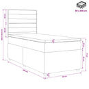 vidaXL Boxspring ágy matraccal Sötét Barna 80 x 200 cm Szövet