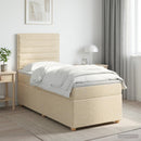 vidaXL Boxspring ágy matraccal Krémszínű 80 x 200 cm Szövet