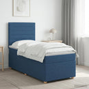 vidaXL Boxspring ágy matraccal fejtámlával Kék 100 x 200 cm Szövet