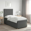 vidaXL Boxspring ágy matraccal Sötétszürke 90 x 190 cm Szövet