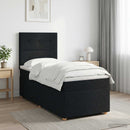 vidaXL Boxspring ágy matraccal fejtámlával Fekete 90 x 200 cm Szövet