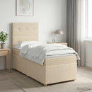 vidaXL Boxspring ágy matraccal Krémszínű 100 x 200 cm Szövet