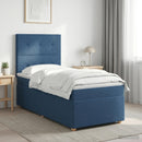 vidaXL Boxspring ágy matraccal fejtámlával Kék 100 x 200 cm Szövet