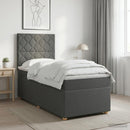 vidaXL Boxspring ágy matraccal Sötétszürke 90 x 190 cm Szövet