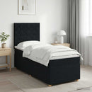vidaXL Boxspring ágy matraccal fejtámlával Fekete 80 x 200 cm Szövet