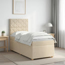 vidaXL Boxspring ágy matraccal Krémszínű 80 x 200 cm Szövet
