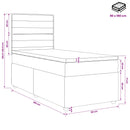 vidaXL Boxspring ágy matraccal Sötétszürke 90 x 190 cm Szövet
