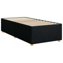 vidaXL Boxspring ágy matraccal fejtámlával Fekete 90 x 190 cm Szövet