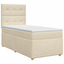 vidaXL Boxspring ágy matraccal Krémszínű 90 x 190 cm Szövet