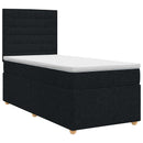 vidaXL Boxspring ágy matraccal fejtámlával Fekete 90 x 200 cm Szövet