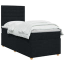 vidaXL Boxspring ágy matraccal fejtámlával Fekete 90 x 200 cm Szövet