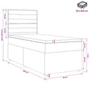 vidaXL Boxspring ágy matraccal Krémszínű 90 x 200 cm Szövet