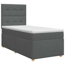 vidaXL Boxspring ágy matraccal Sötétszürke 90 x 200 cm Szövet