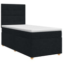 vidaXL Boxspring ágy matraccal fejtámlával Fekete 90 x 200 cm Szövet