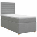 vidaXL Boxspring ágy matraccal Világosszürke 100 x 200 cm Szövet