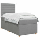 vidaXL Boxspring ágy matraccal Világosszürke 100 x 200 cm Szövet