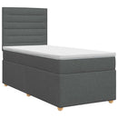 vidaXL Boxspring ágy matraccal Sötétszürke 100 x 200 cm Szövet