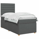vidaXL Boxspring ágy matraccal Sötétszürke 100 x 200 cm Szövet