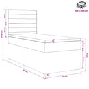 vidaXL Boxspring ágy matraccal Sötétszürke 100 x 200 cm Szövet