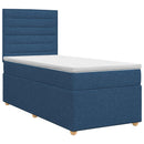 vidaXL Boxspring ágy matraccal fejtámlával Kék 100 x 200 cm Szövet