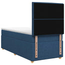 vidaXL Boxspring ágy matraccal fejtámlával Kék 100 x 200 cm Szövet