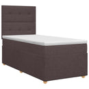 vidaXL Boxspring ágy matraccal Sötét Barna 100 x 200 cm Szövet