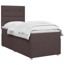 vidaXL Boxspring ágy matraccal Sötét Barna 100 x 200 cm Szövet