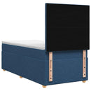 vidaXL Boxspring ágy matraccal fejtámlával Kék 100 x 200 cm Szövet