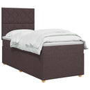 vidaXL Boxspring ágy matraccal Sötét Barna 100 x 200 cm Szövet
