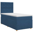 vidaXL Boxspring ágy matraccal fejtámlával Kék 100 x 200 cm Szövet