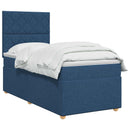 vidaXL Boxspring ágy matraccal fejtámlával Kék 100 x 200 cm Szövet