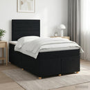 vidaXL Boxspring ágy matraccal fejtámlával Fekete 120 x 190 cm Szövet