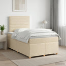vidaXL Boxspring ágy matraccal Krémszínű 120 x 190 cm Szövet