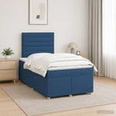 vidaXL Boxspring ágy matraccal fejtámlával Kék 120 x 200 cm Szövet