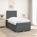 vidaXL Boxspring ágy matraccal Sötétszürke 120 x 190 cm Szövet
