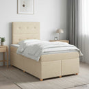 vidaXL Boxspring ágy matraccal Krémszínű 120 x 190 cm Szövet