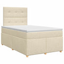 vidaXL Boxspring ágy matraccal Krémszínű 120 x 190 cm Szövet