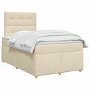 vidaXL Boxspring ágy matraccal Krémszínű 120 x 190 cm Szövet